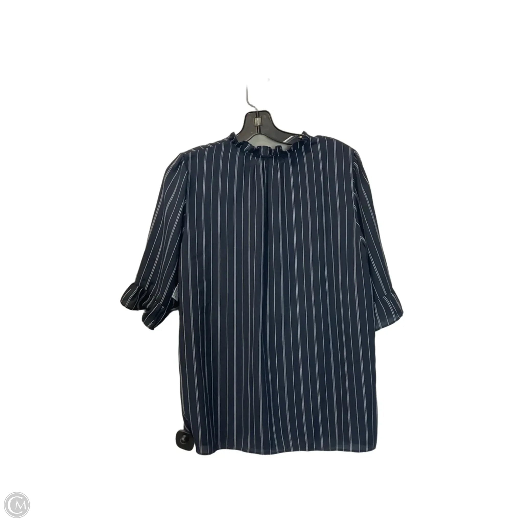 Top Short Sleeve By Banana Republic In Navy, Size: M