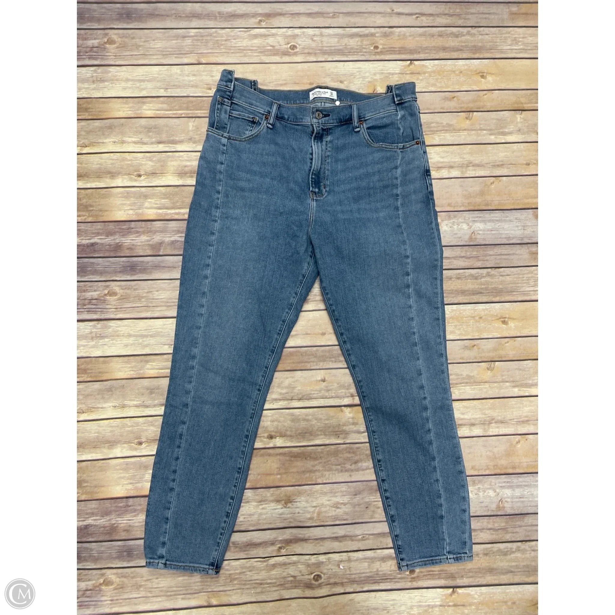 Jeans Straight By Abercrombie And Fitch In Blue Denim, Size: 18