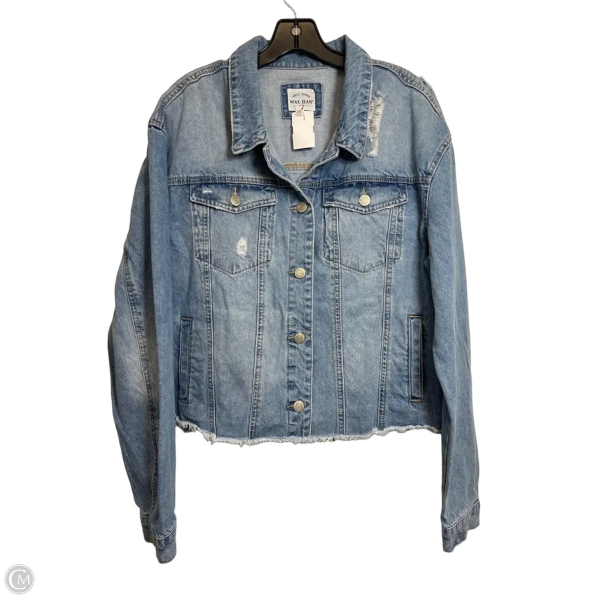 Jacket Denim By Wax Jean In Blue, Size: 2x