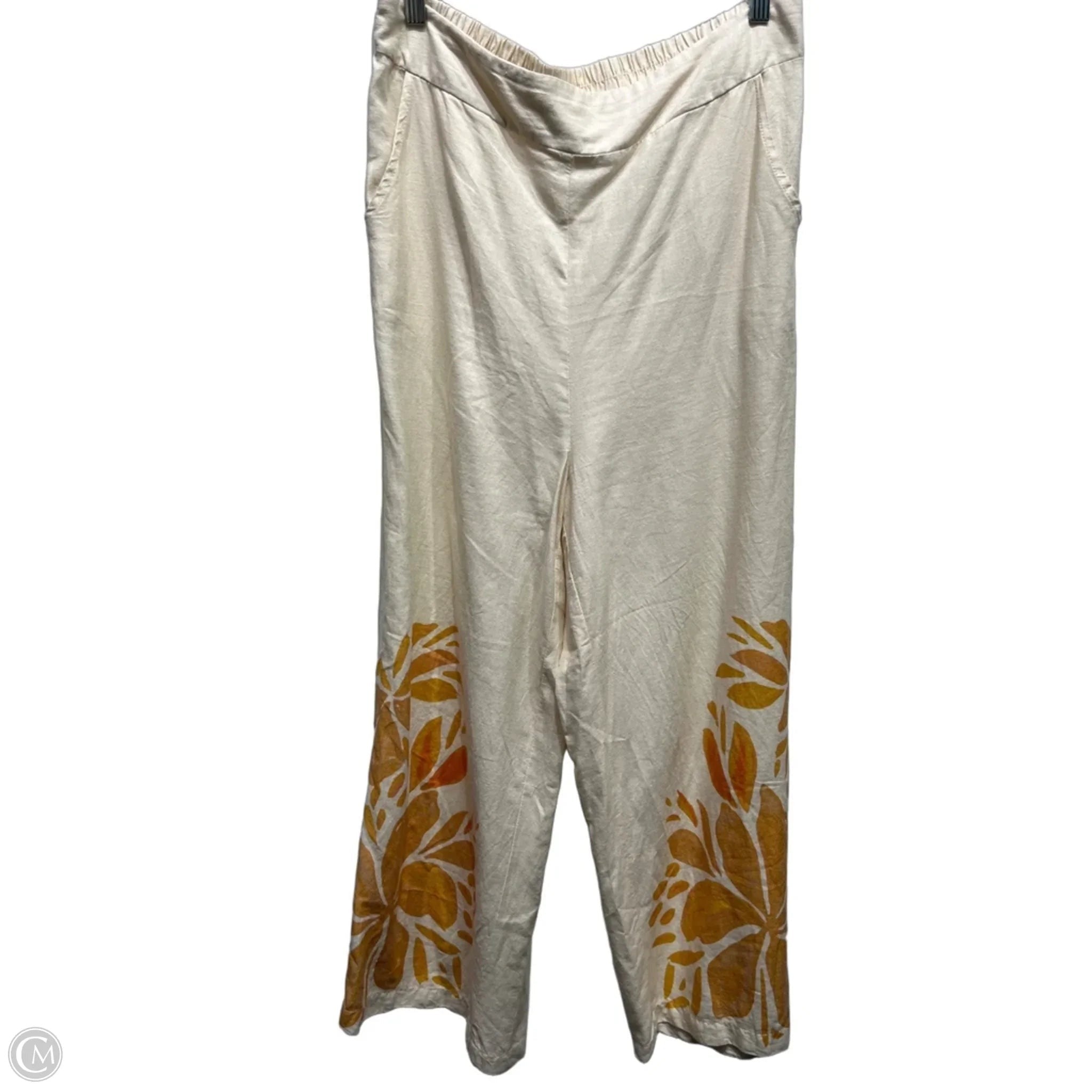 Pants Wide Leg By Panama Jack In Orange & Tan, Size: L