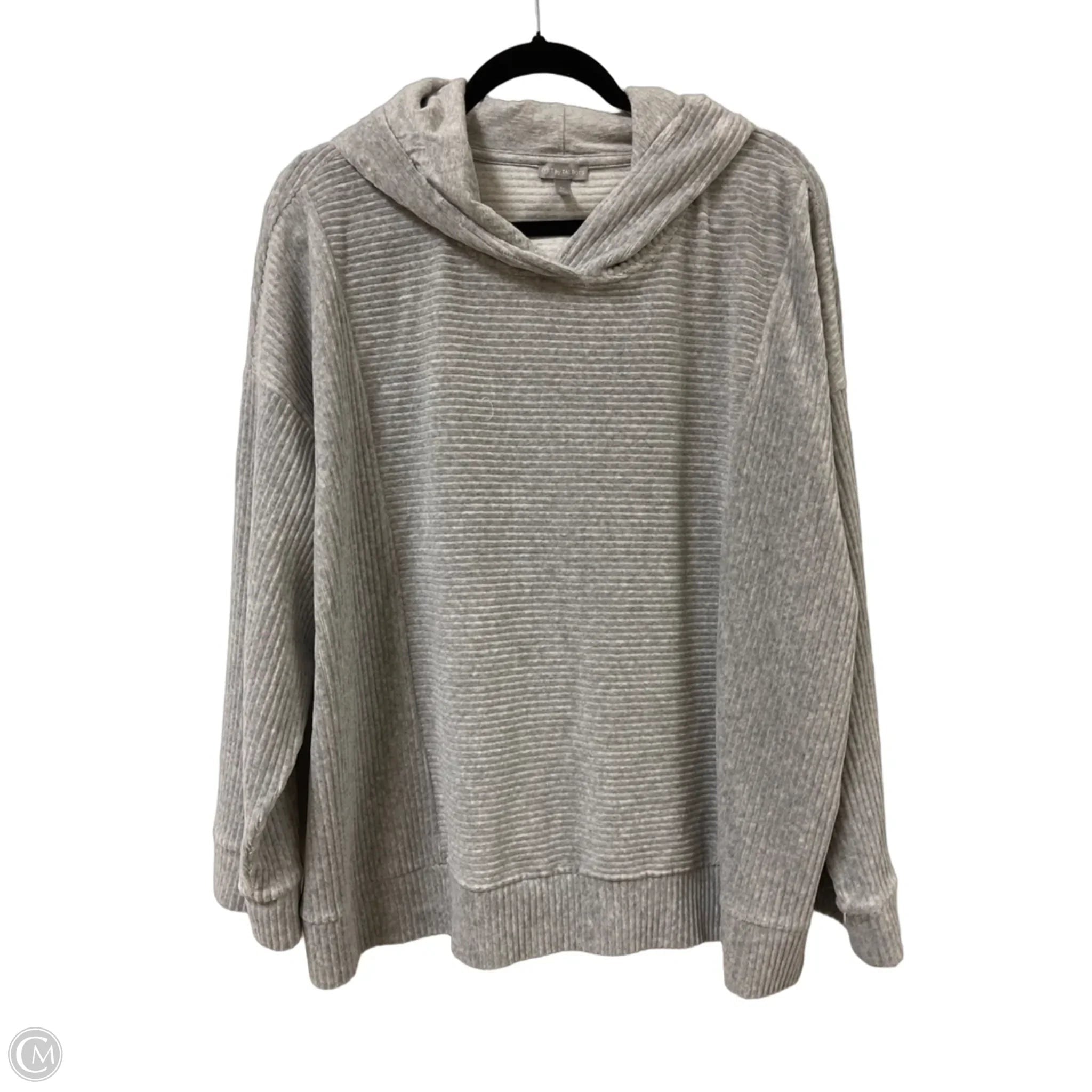 Sweatshirt Hoodie By Talbots In Grey, Size: 3x
