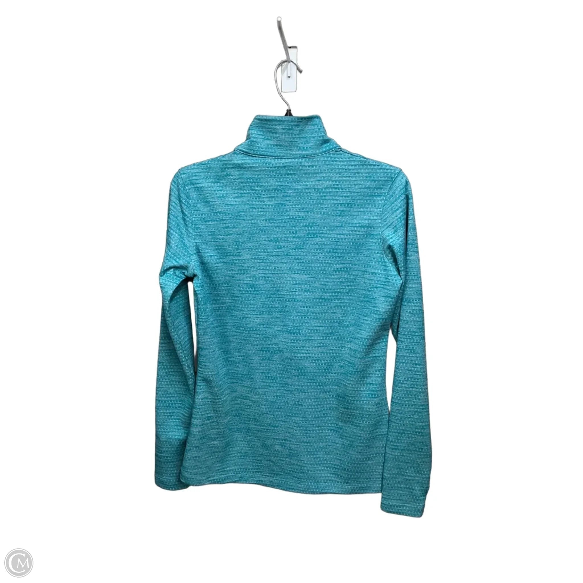 Athletic Top Long Sleeve Collar By Nike Apparel In Teal, Size: M