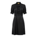 Ruffle Front Silk Dress Designer By Tory Burch In Black, Size: 4