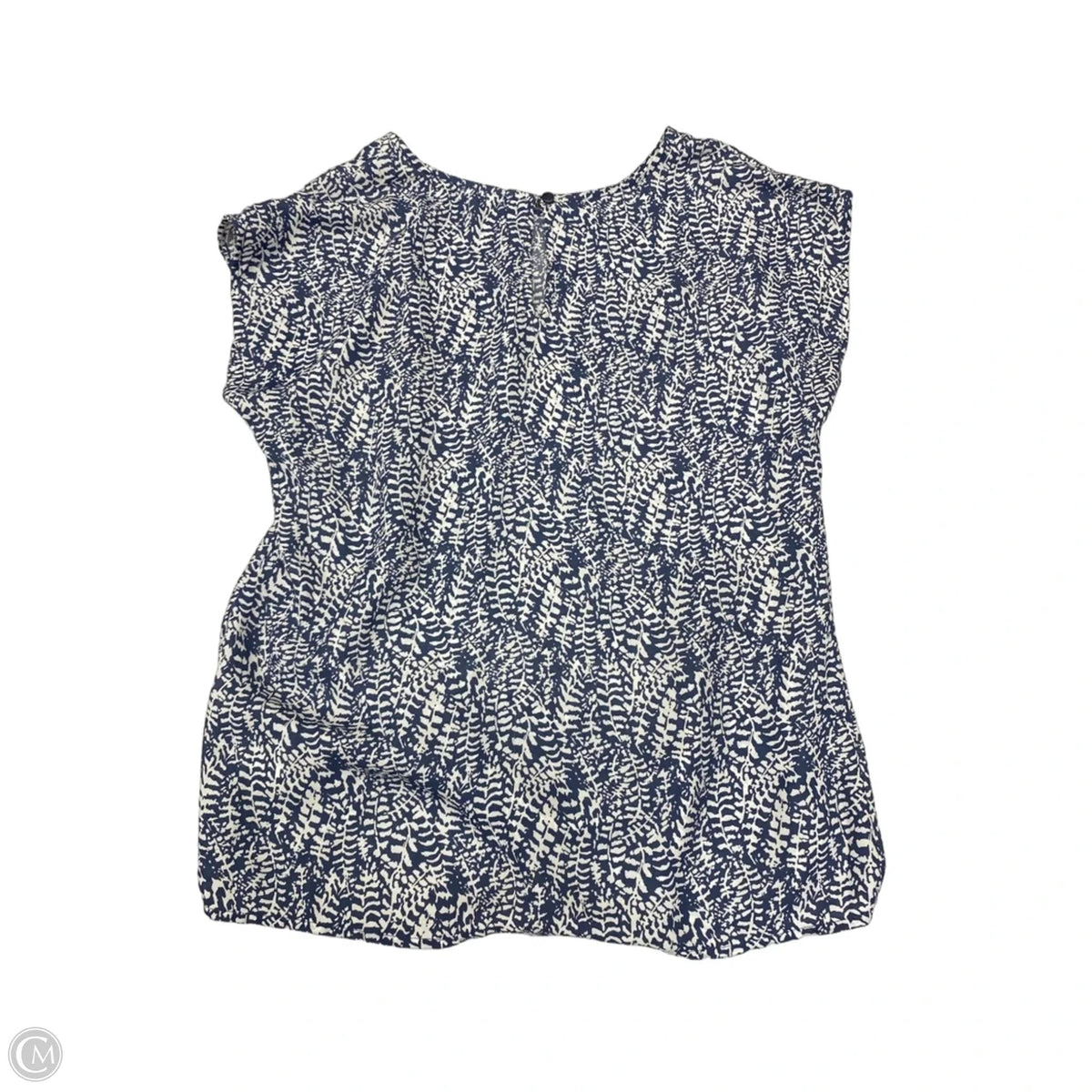 Blouse Short Sleeve By Pleione In Blue & White, Size: Xs