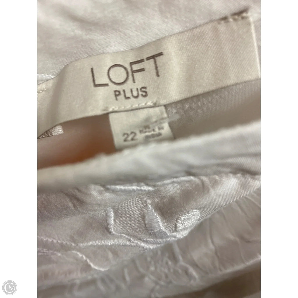 Top Short Sleeve By Loft In White, Size: 3x