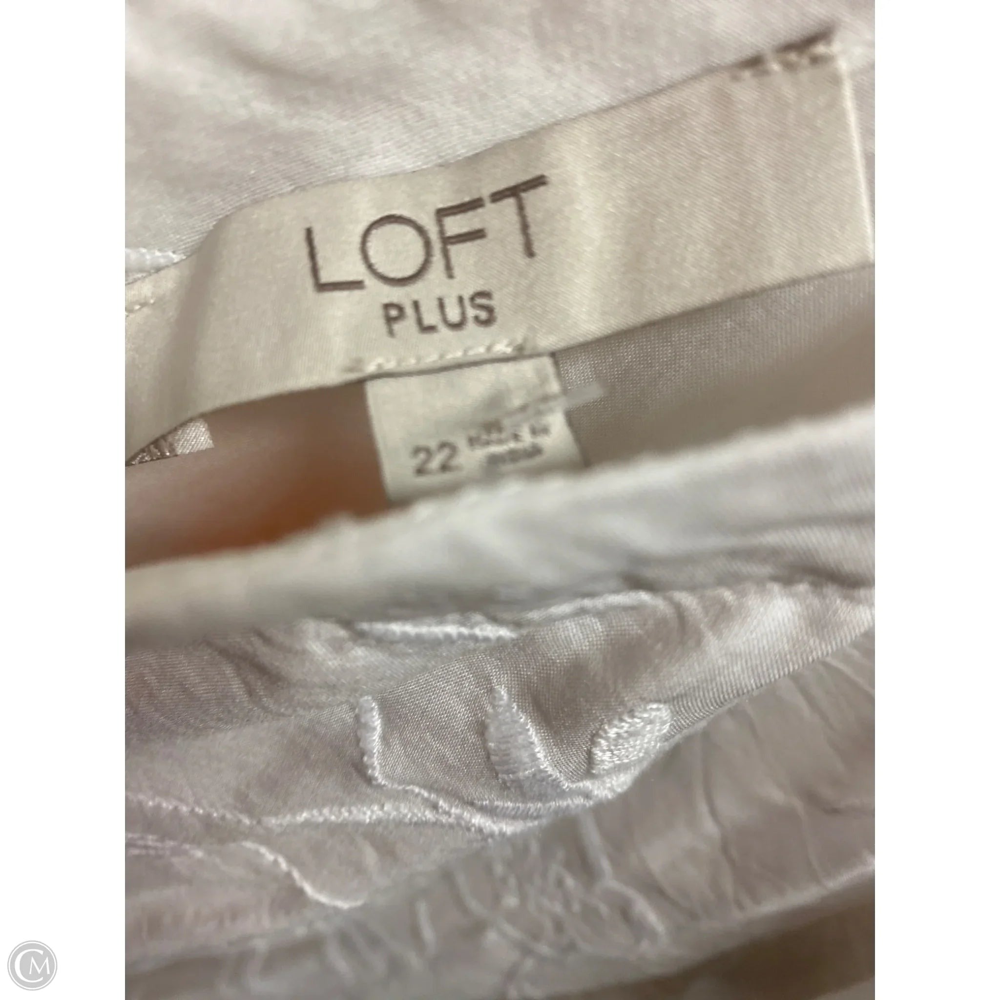 Top Short Sleeve By Loft In White, Size: 3x