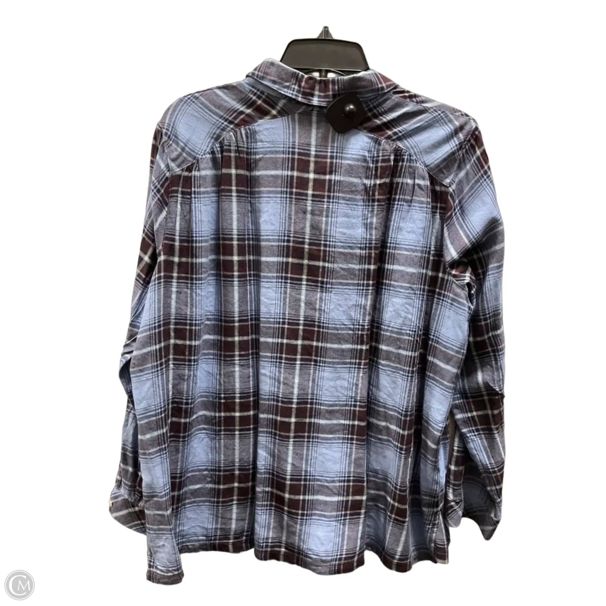 Top Long Sleeve By J. Jill In Plaid Pattern, Size: L