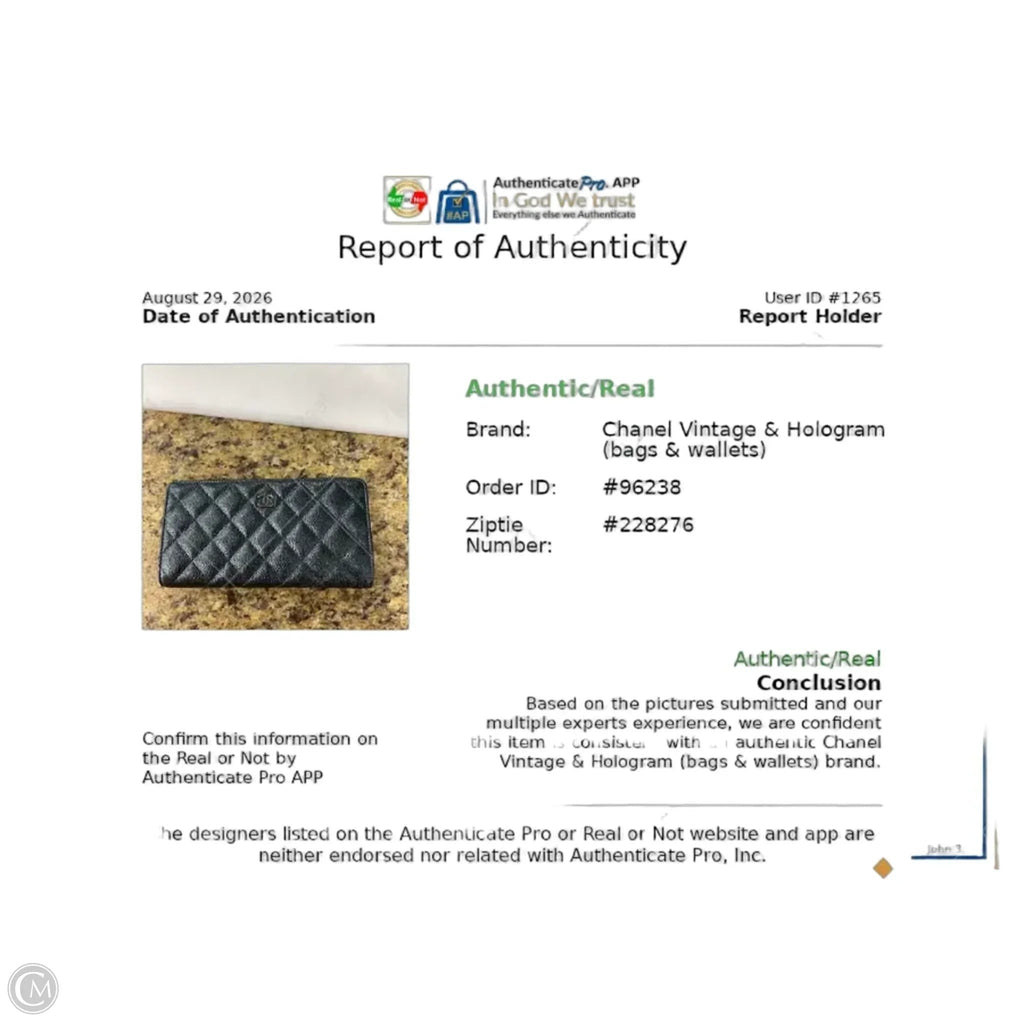 Wallet Luxury Designer By Chanel, Size: Medium