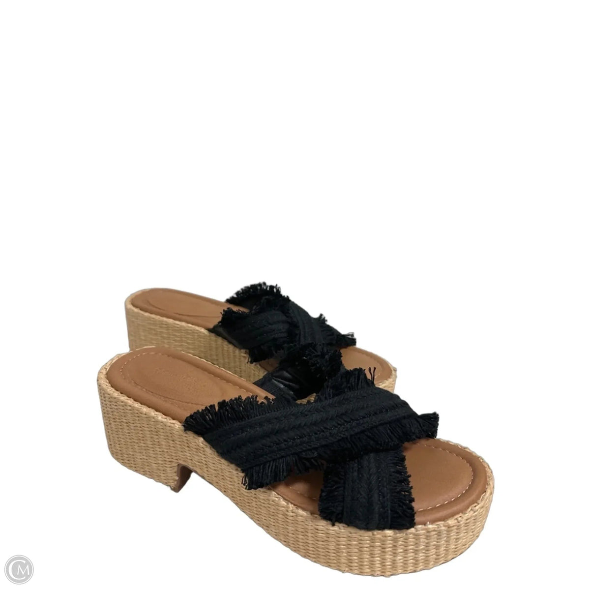 Sandals Heels Wedge By Universal Thread In Black, Size: 10