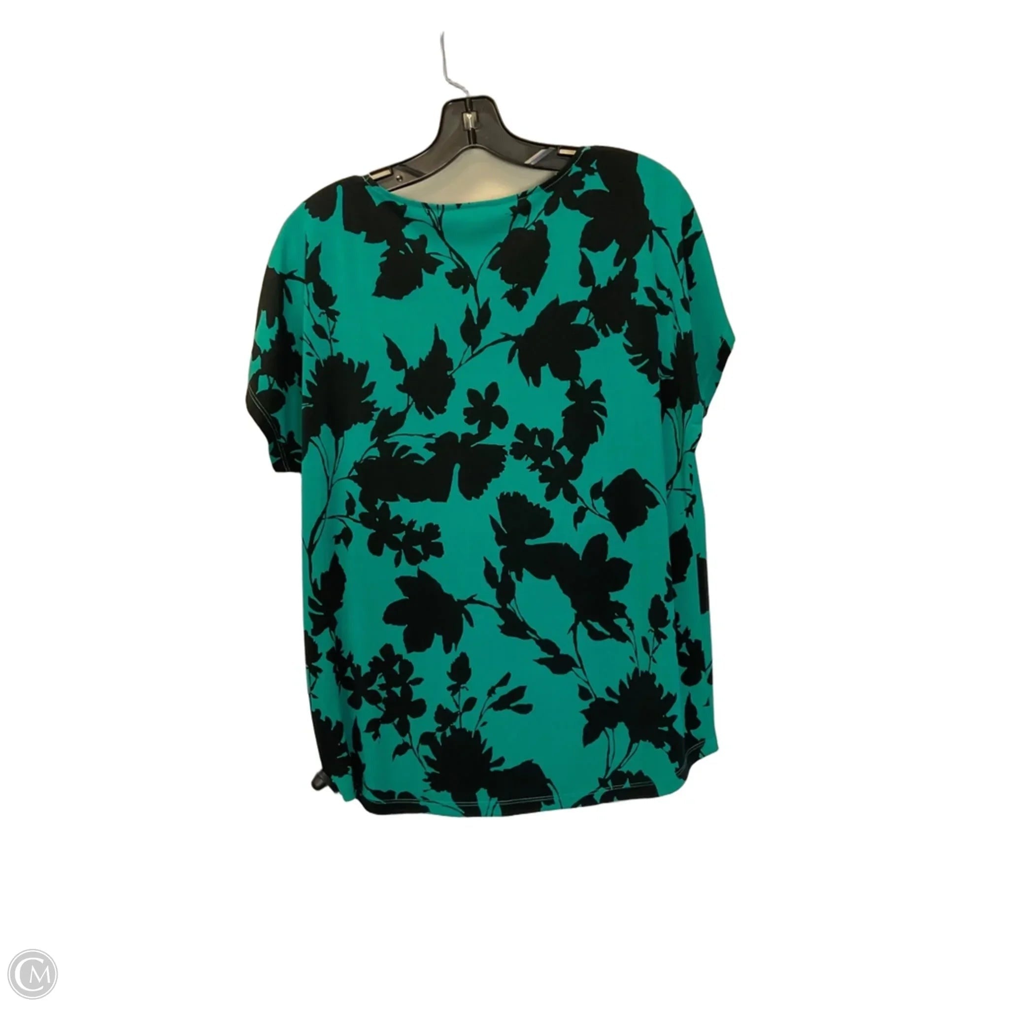 Top Short Sleeve By Calvin Klein In Teal, Size: S