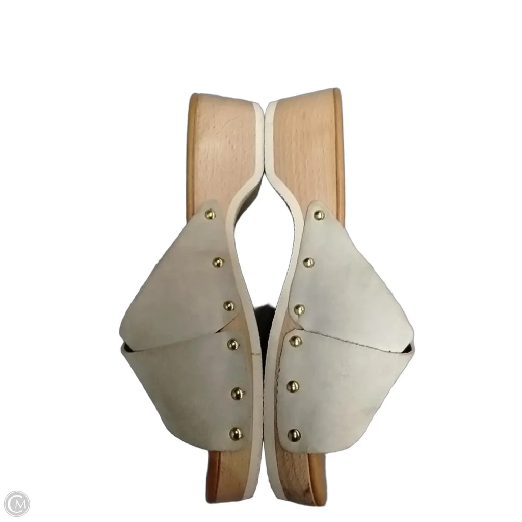 Sandals Heels Block By Clothes Mentor In Beige, Size: 8