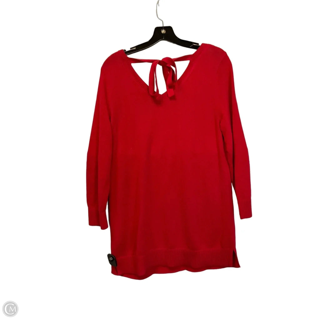 Top Long Sleeve By Talbots In Red, Size: M