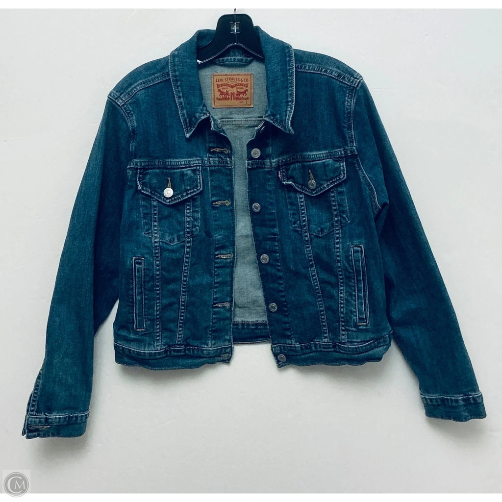 Jacket Denim By Levis In Blue Denim, Size: L