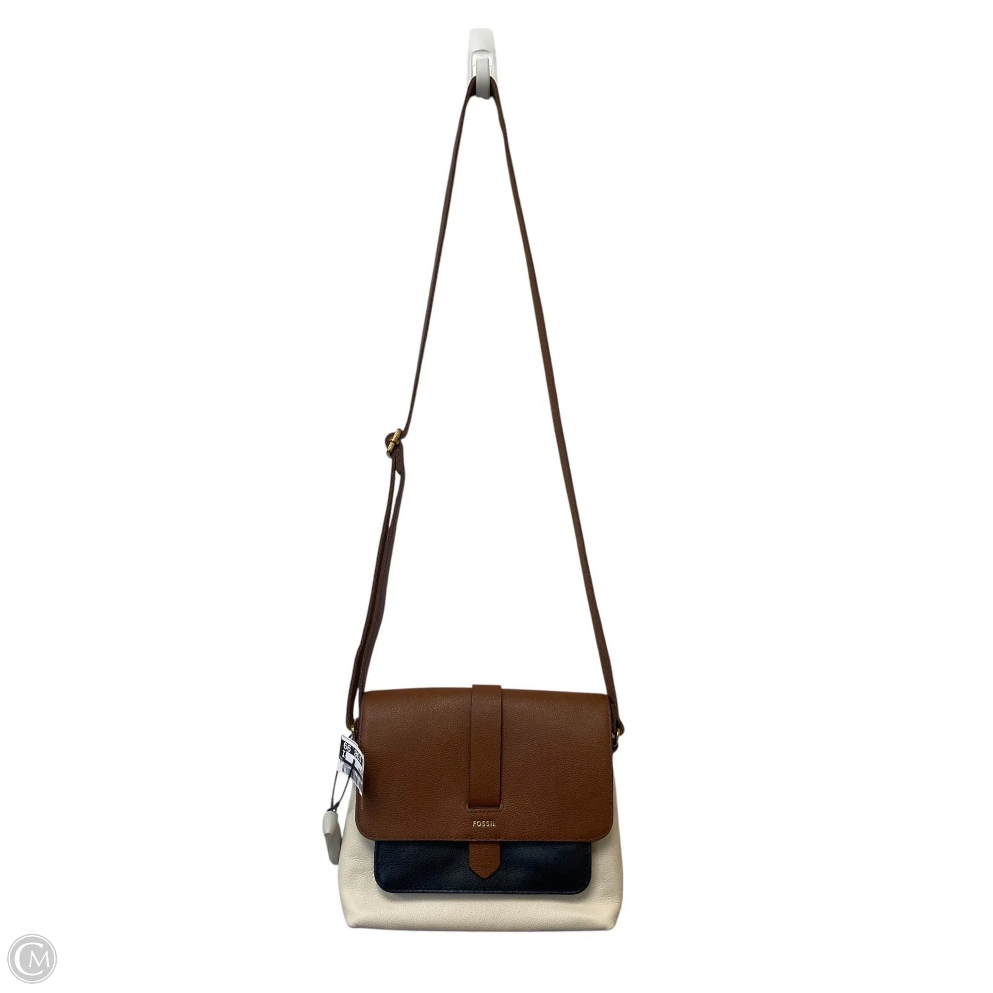 Handbag Leather By Fossil, Size: Small