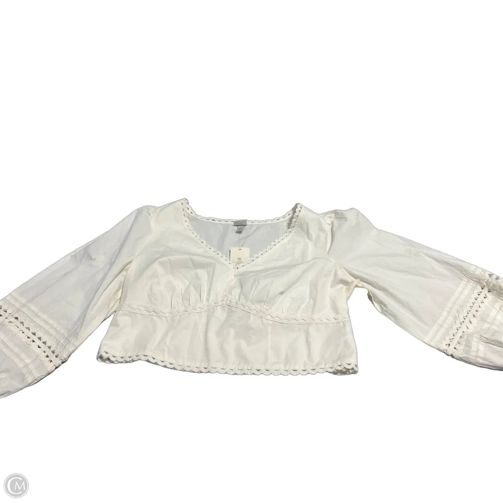 Top 3/4 Sleeve By A New Day In Cream, Size: Xxl