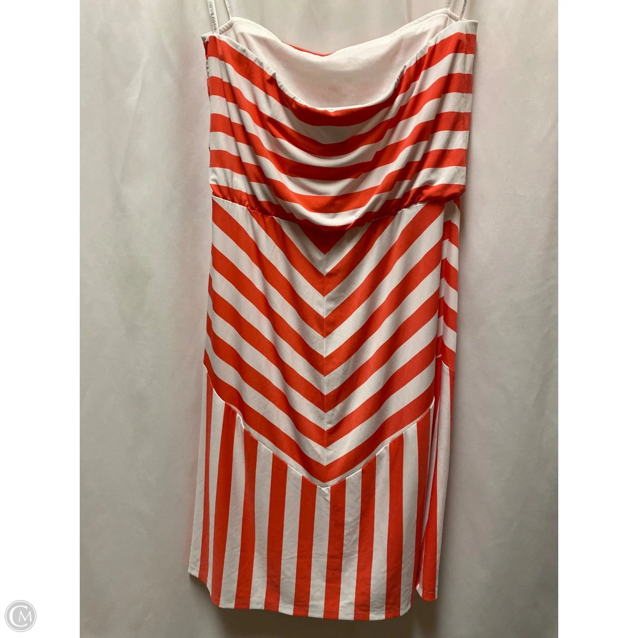 Dress Casual Midi By Bisou Bisou In Red & White, Size: M