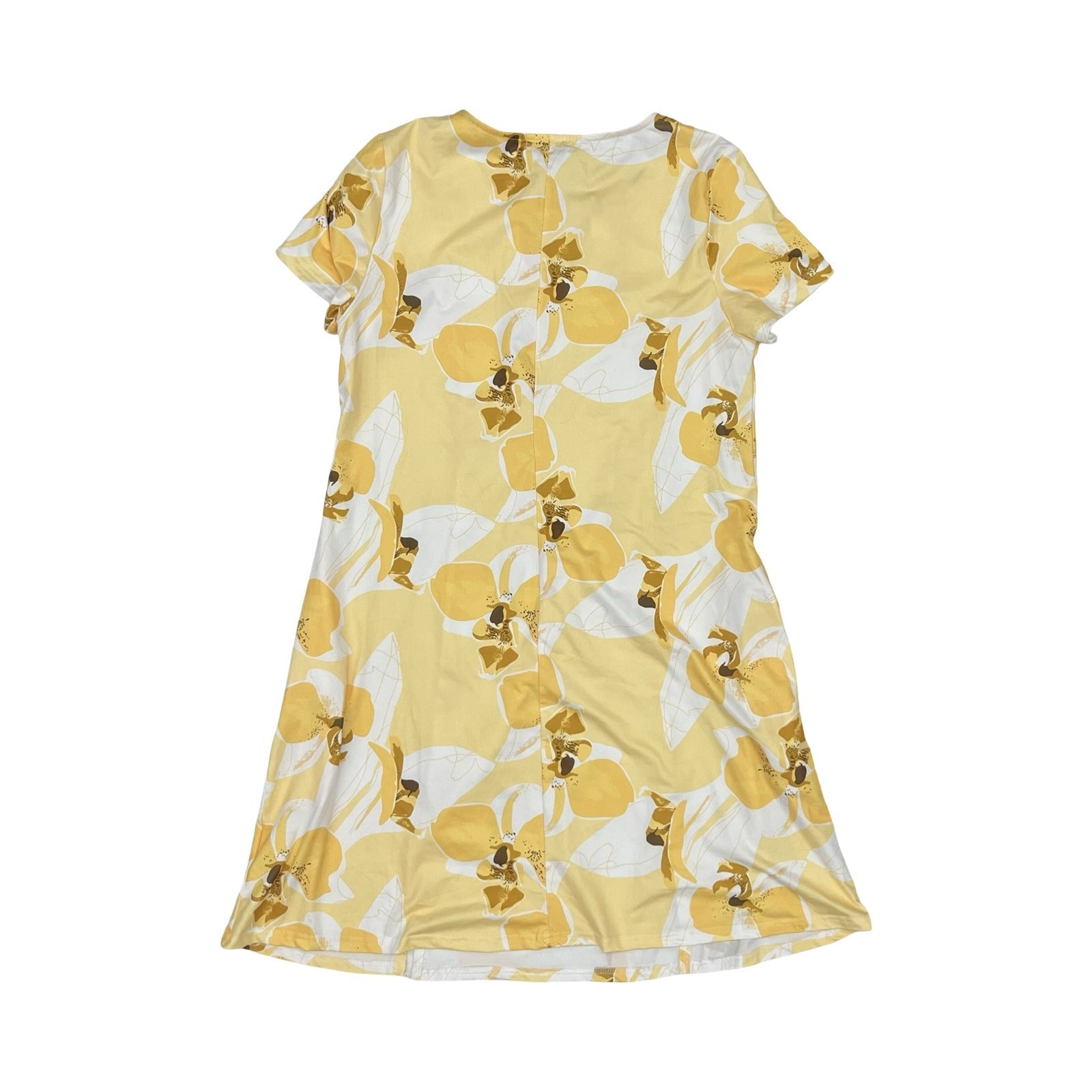 Dress Casual Short By Arianna In White & Yellow, Size:S