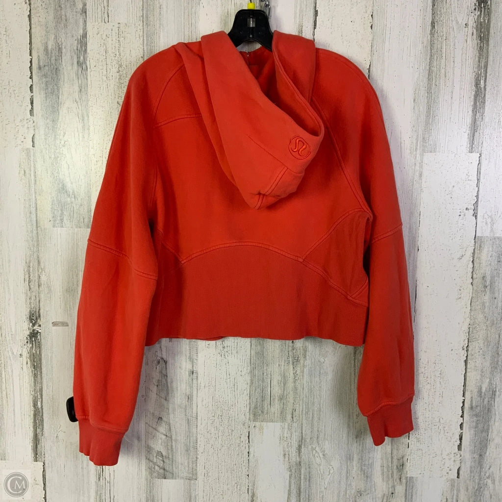Athletic Sweatshirt Hoodie By Lululemon In Orange, Size: M