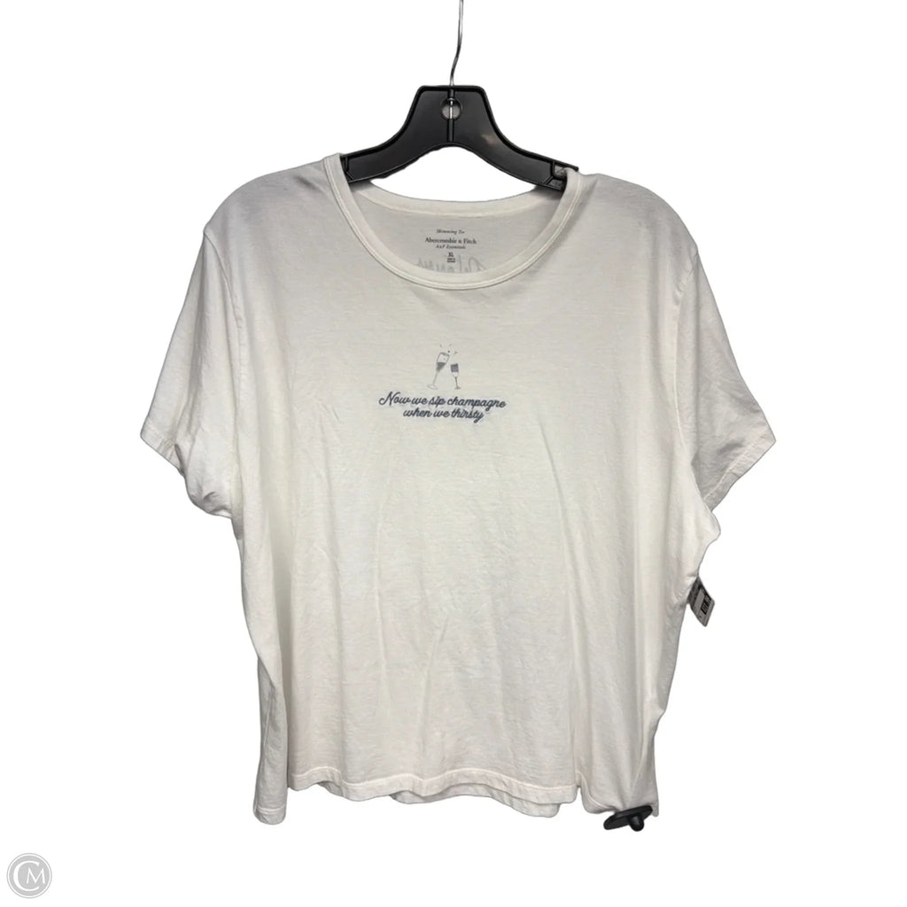 Top Short Sleeve By Abercrombie And Fitch In White, Size: Xl