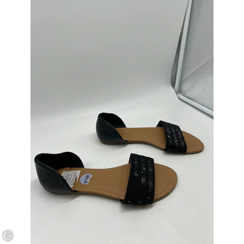 Sandals Flats By Andiamo In Black, Size: 8.5