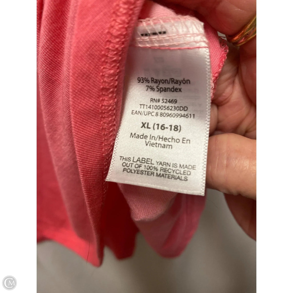 Top Short Sleeve Time & Tru, In Pink, Size: XL