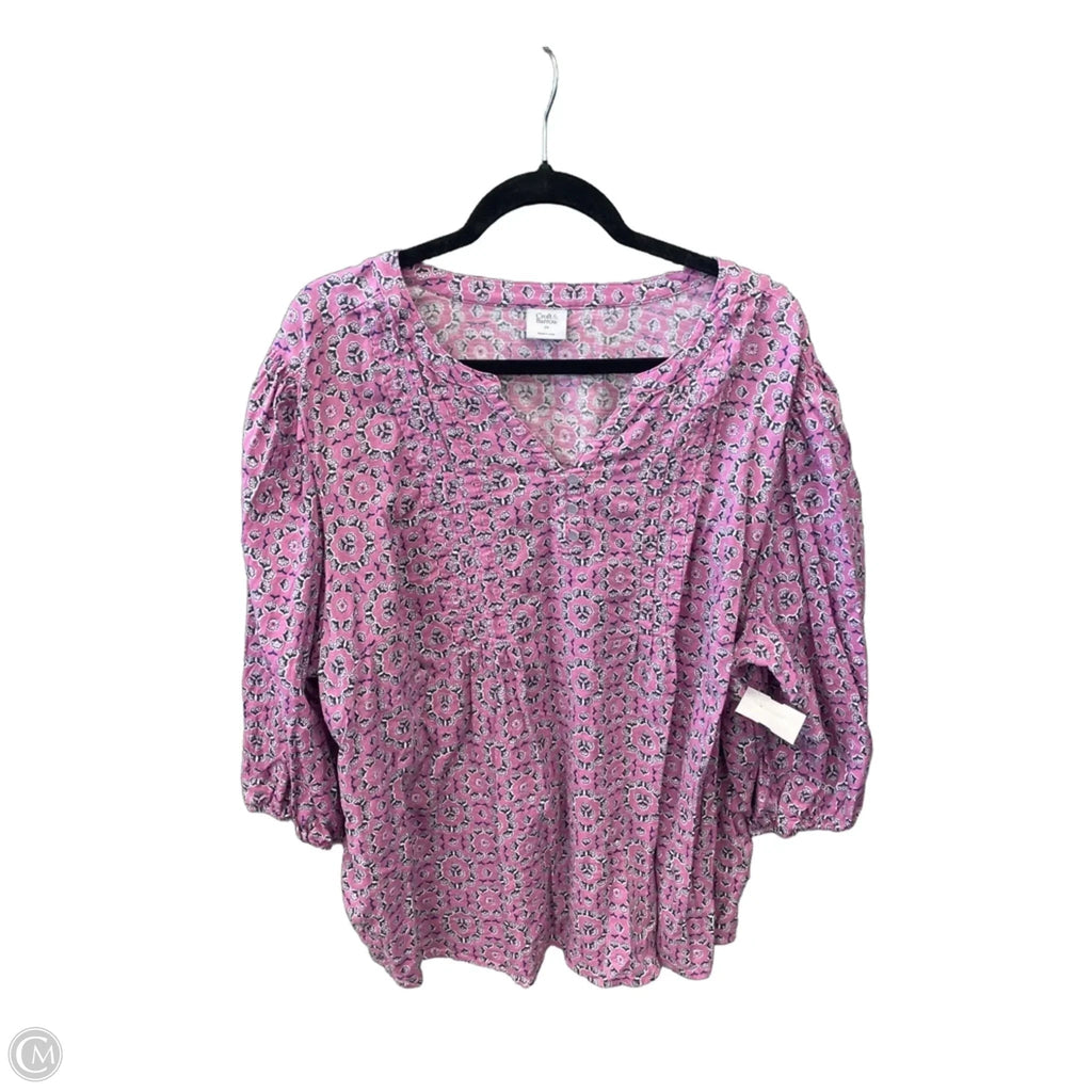 Top 3/4 Sleeve By Croft And Barrow In Purple, Size: 2x