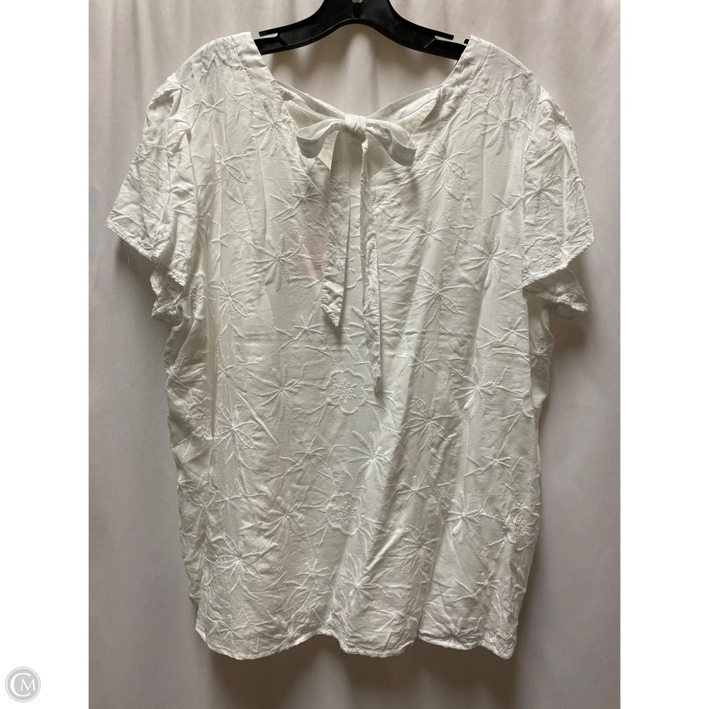 Top Short Sleeve By Loft In White, Size: 3x