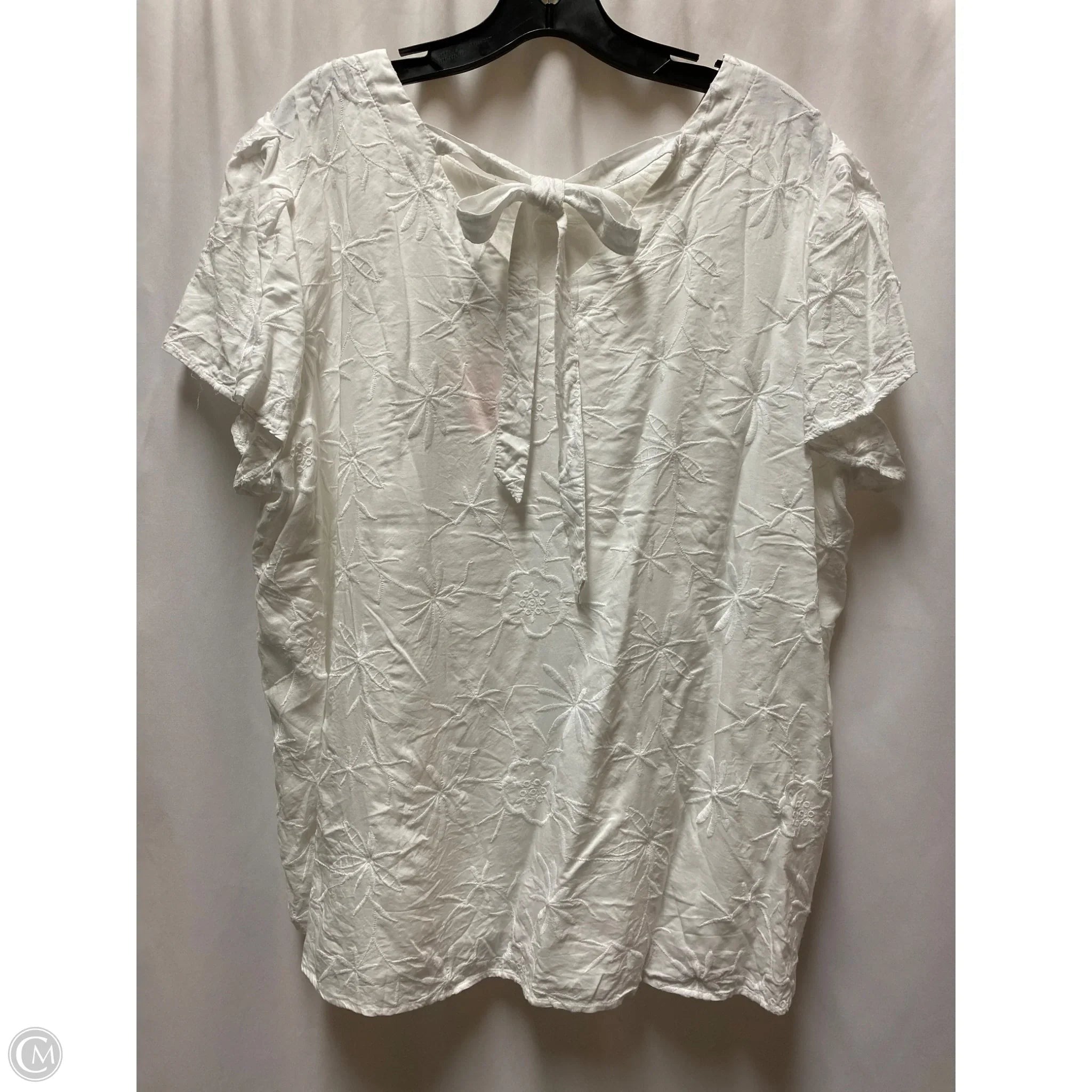 Top Short Sleeve By Loft In White, Size: 3x