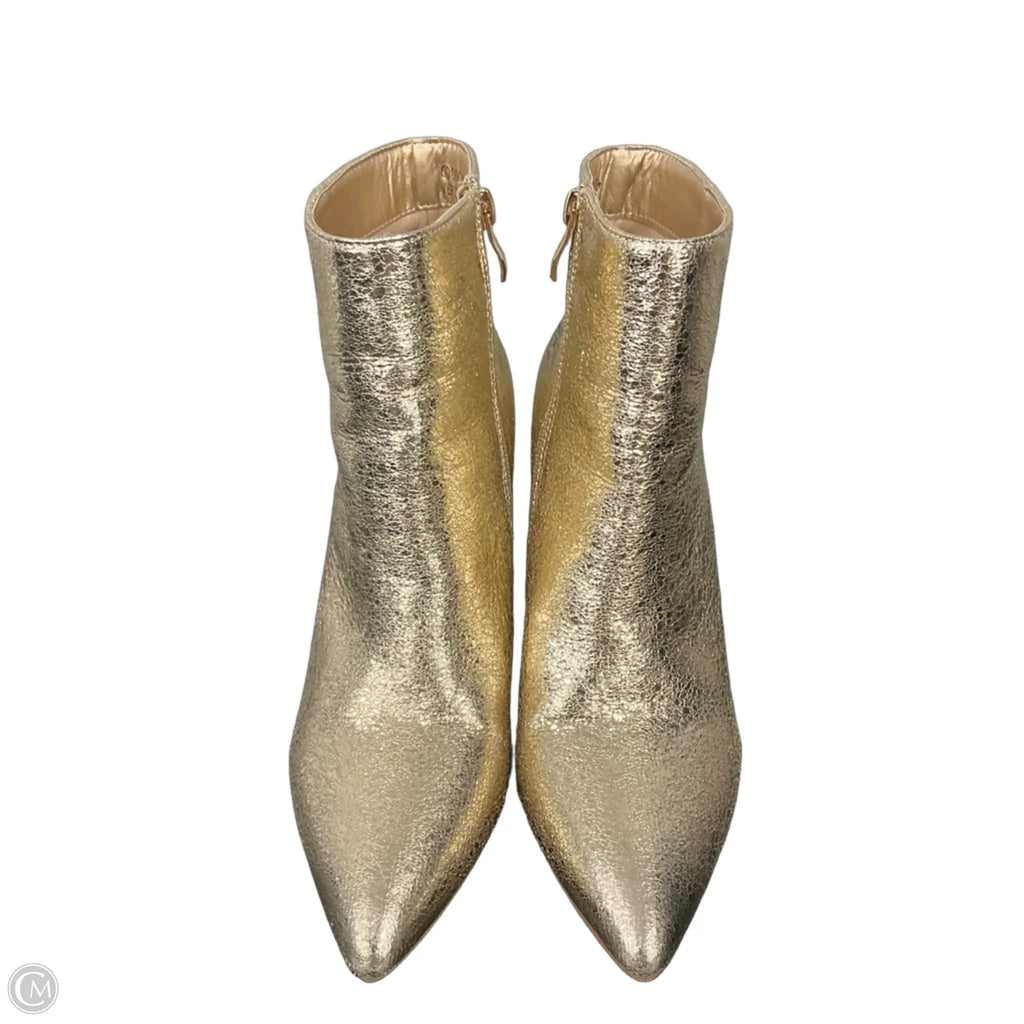 Boots Ankle Heels By Shu Shop In Gold, Size: 8.5