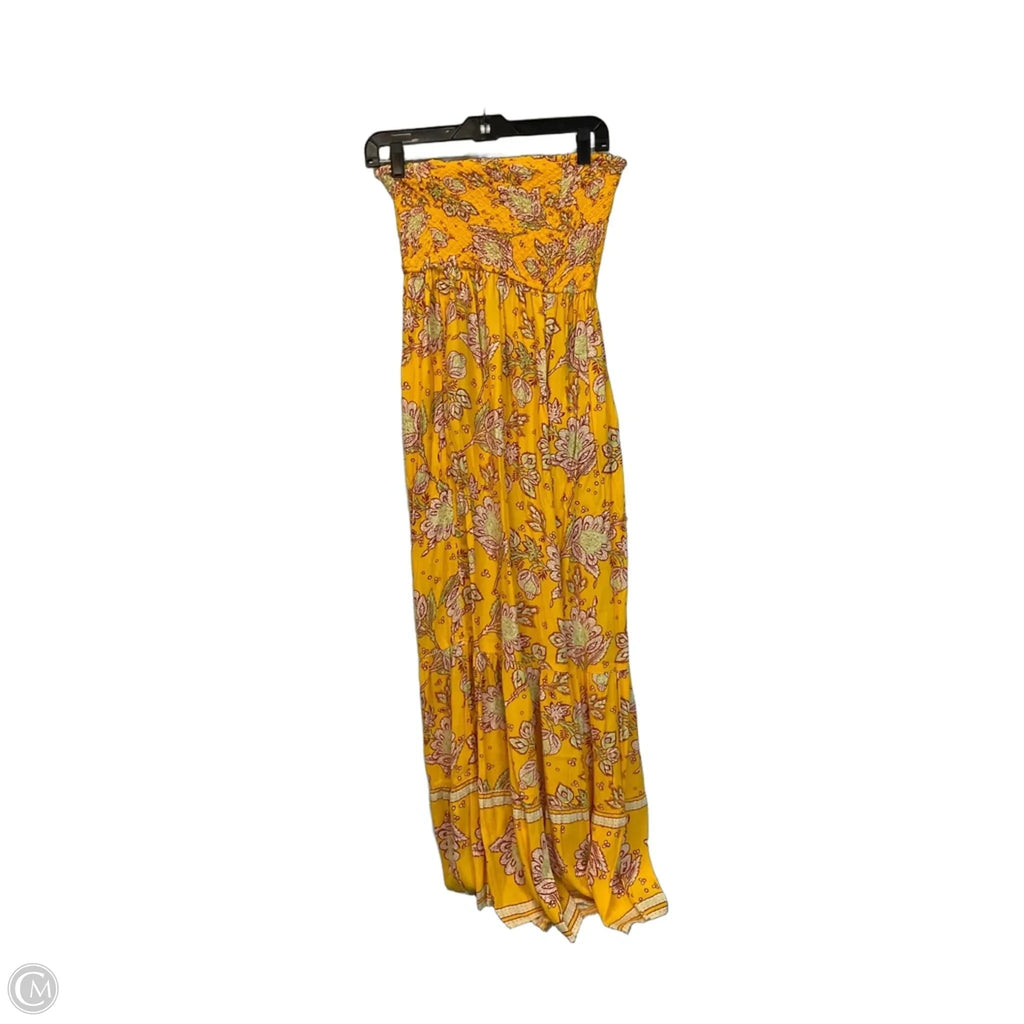 Dress Casual Maxi By Free People In Yellow, Size: Xs