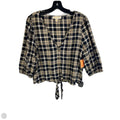 Top Long Sleeve By Michael By Michael Kors In Plaid Pattern, Size: L