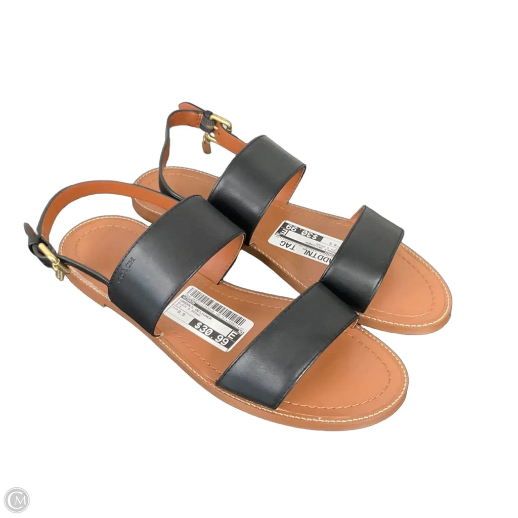 Sandals Designer By Coach In Black & Brown, Size: 9.5