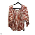 Top Long Sleeve By St Johns Bay In Brown & White, Size: 1x