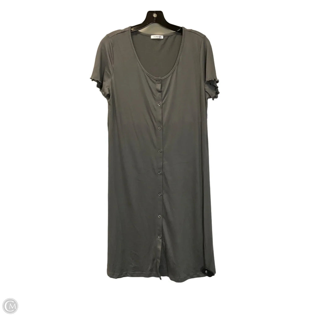 Dress Casual Midi By Ekouaer In Grey, Size: M