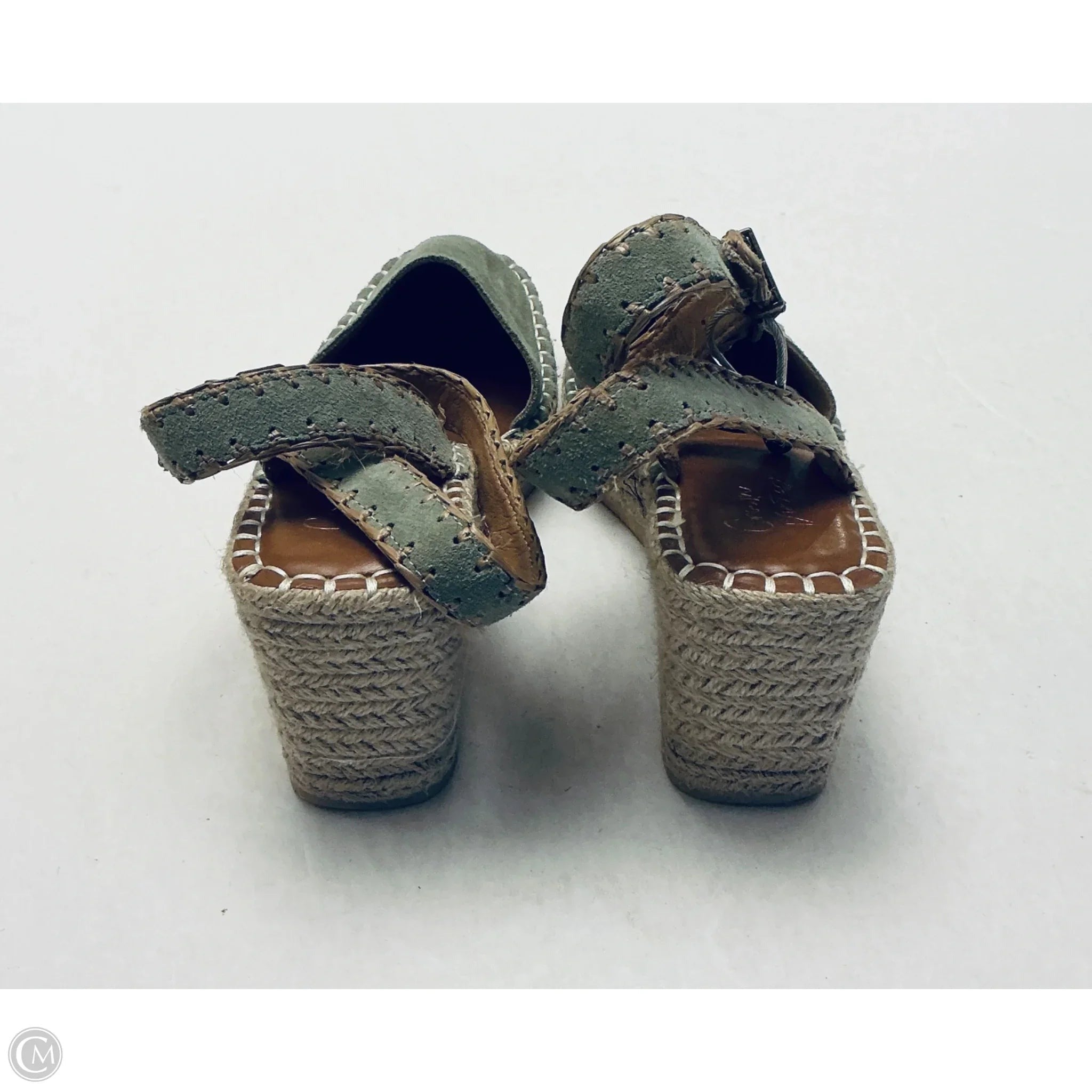 Shoes Heels Wedge By Crown Vintage In Green, Size: 9