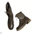Boots Combat By Forever In Brown, Size: 7.5