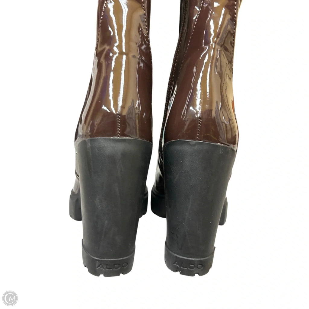 Boots Mid-calf Heels By Aldo In Brown, Size: 8.5