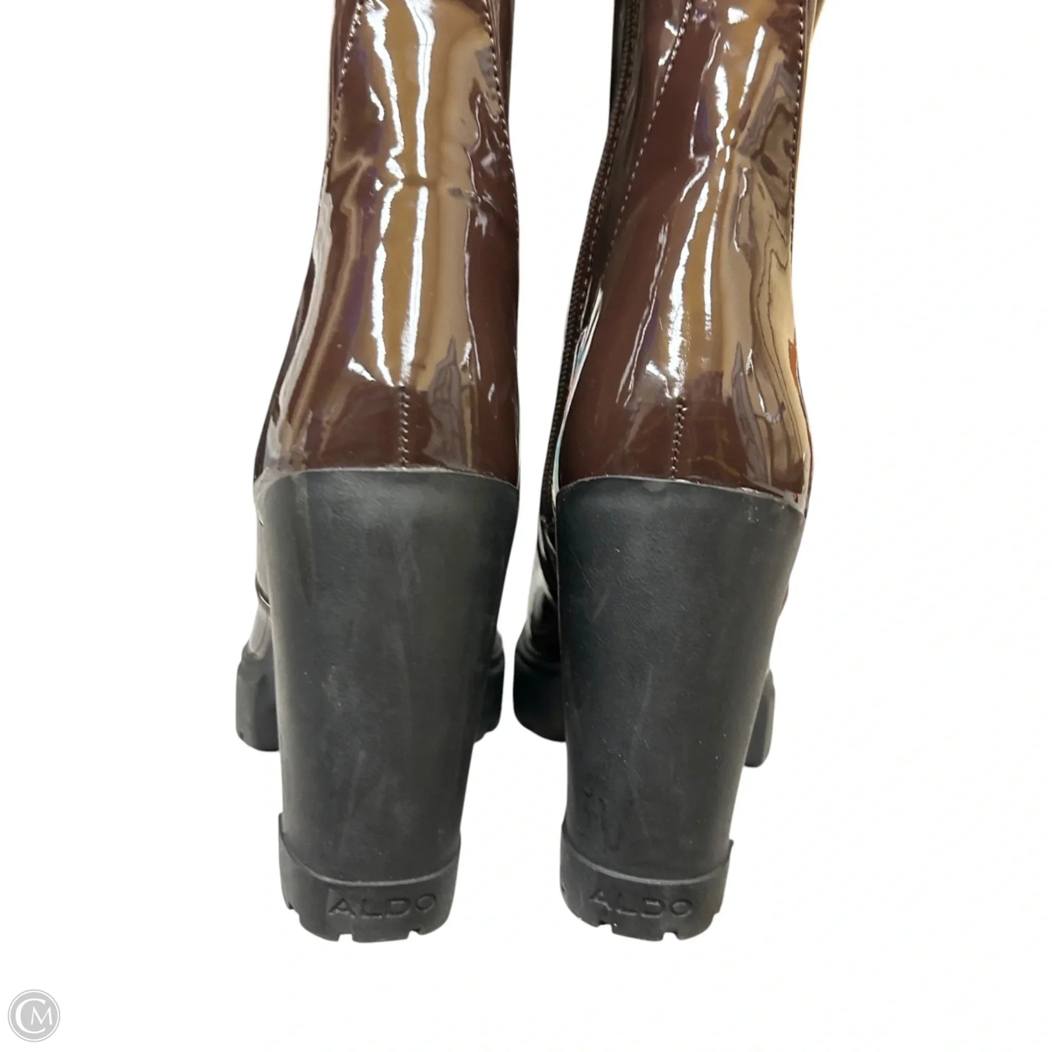 Boots Mid-calf Heels By Aldo In Brown, Size: 8.5