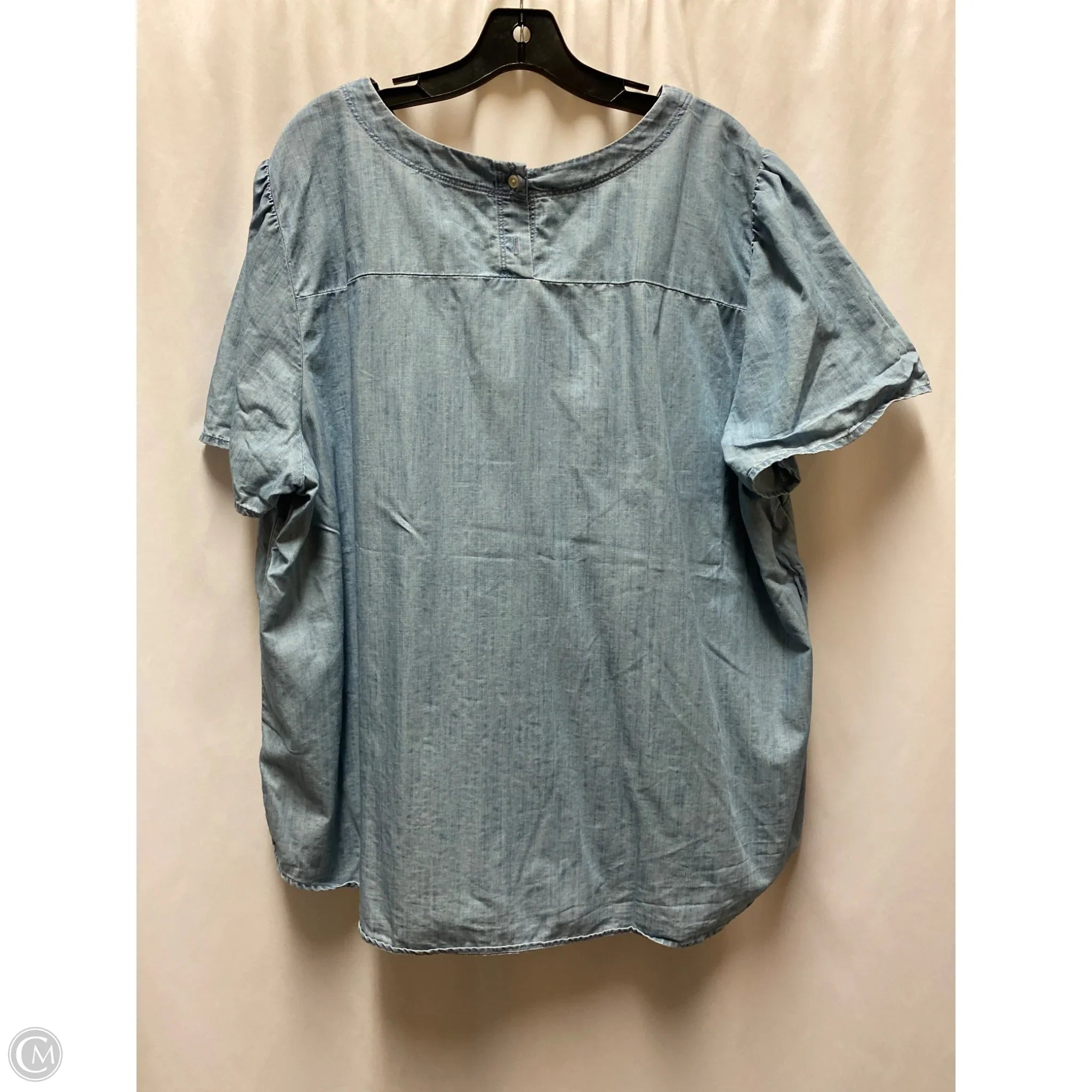 Top Short Sleeve By Loft In Blue, Size: 3x