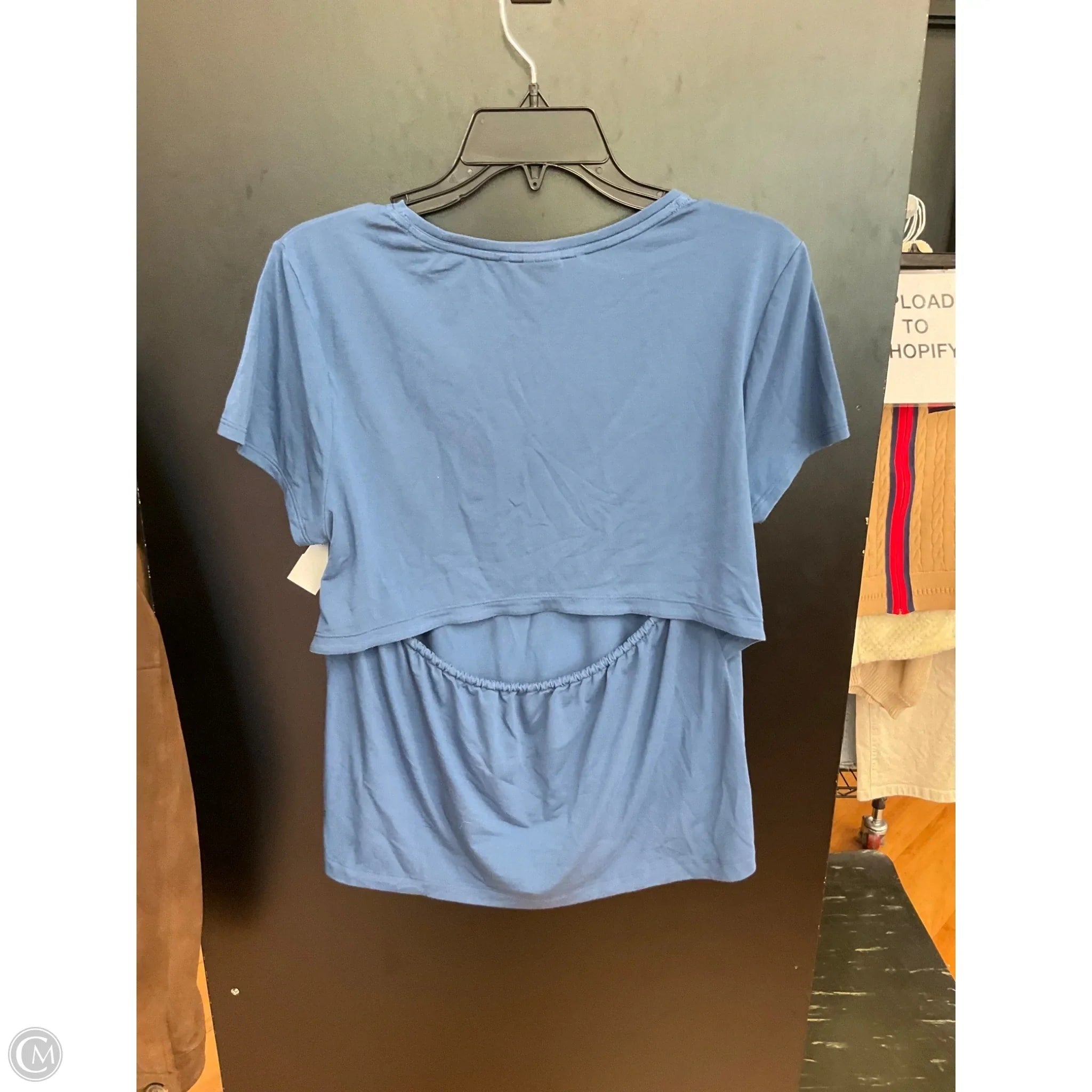 Athletic Top Short Sleeve By Athleta In Blue, Size: M