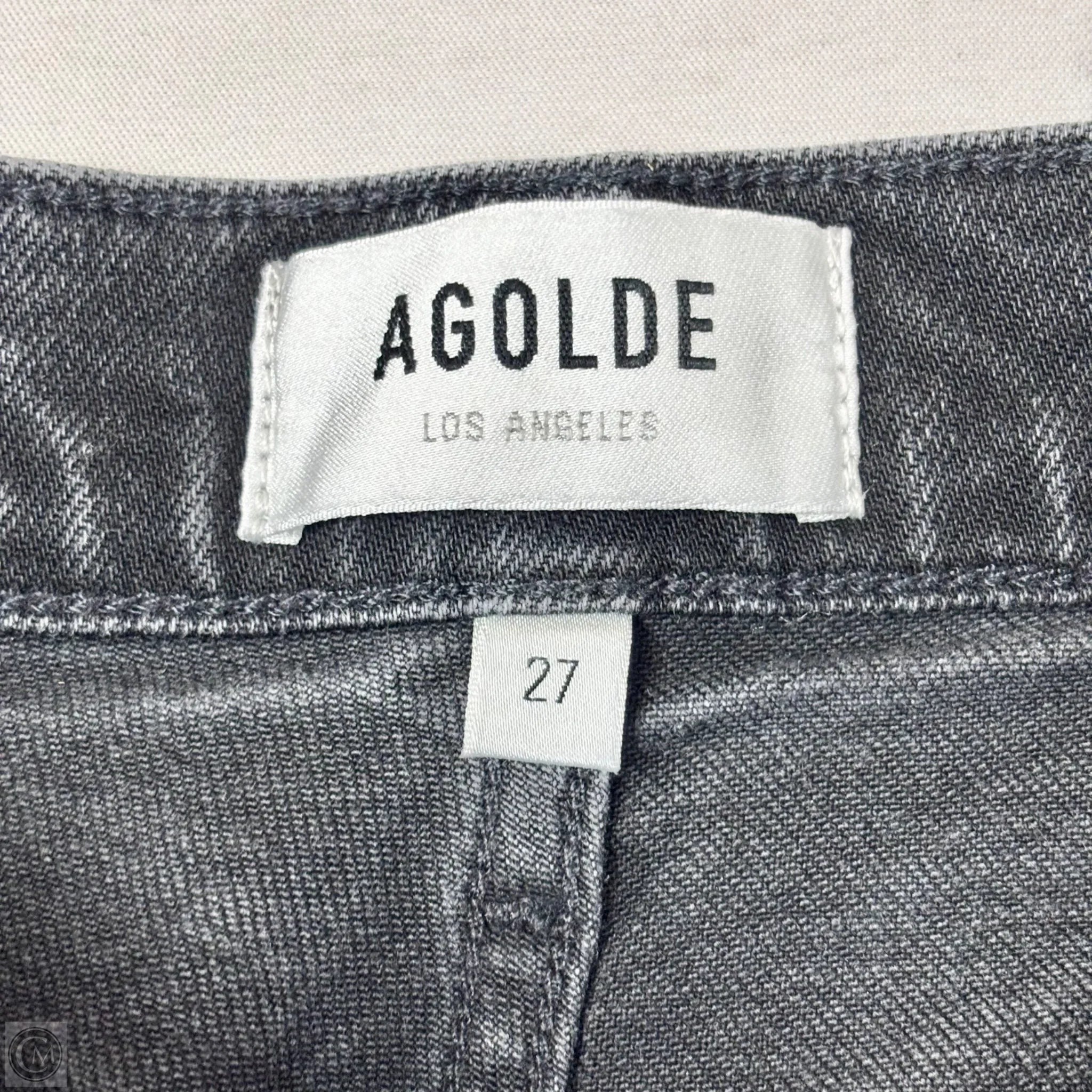 Jeans Straight By Agolde In Black Denim, Size: 4