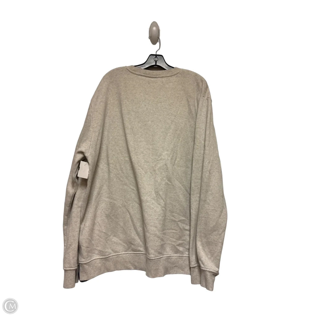 Sweatshirt Crewneck By Clothes Mentor In Cream & Orange, Size: 2x