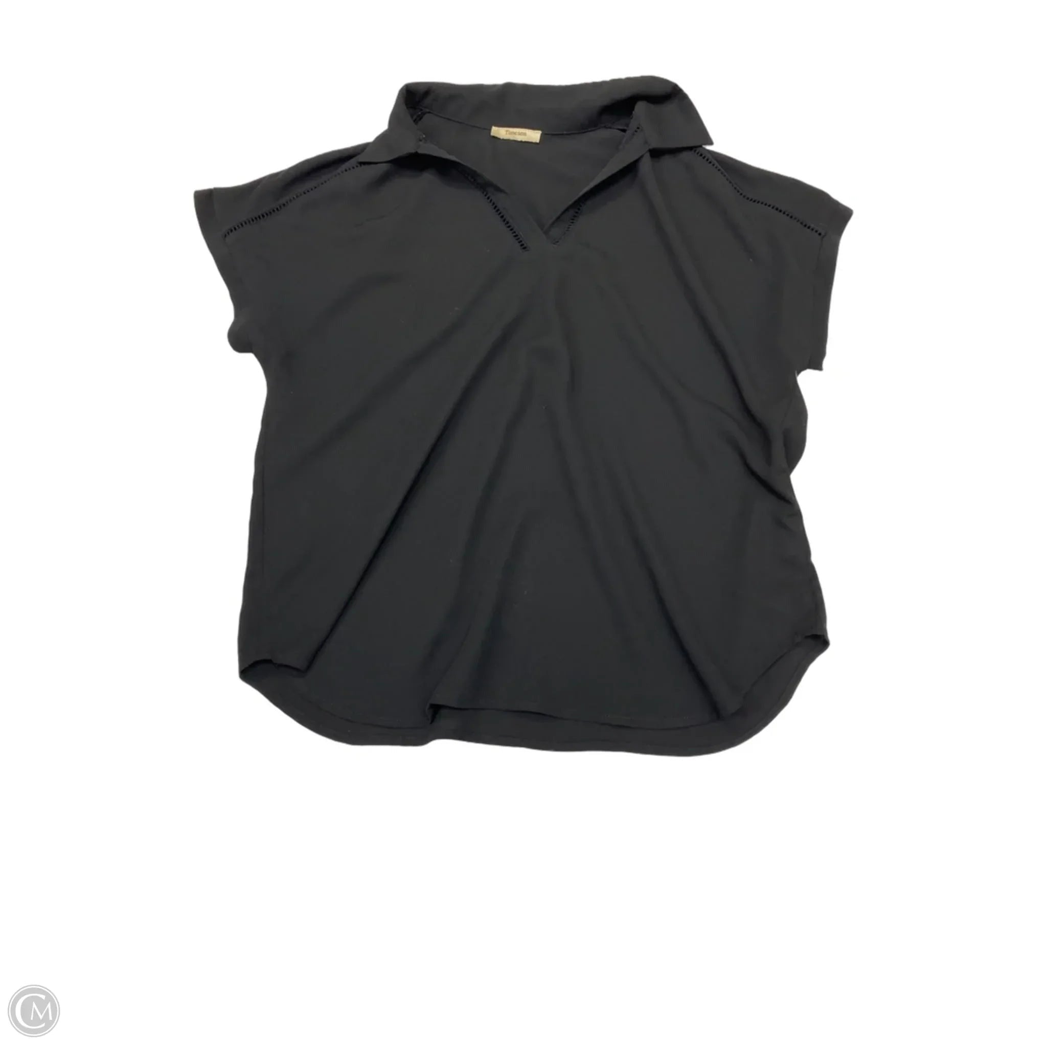 Blouse Short Sleeve By Timeson In Black, Size: L