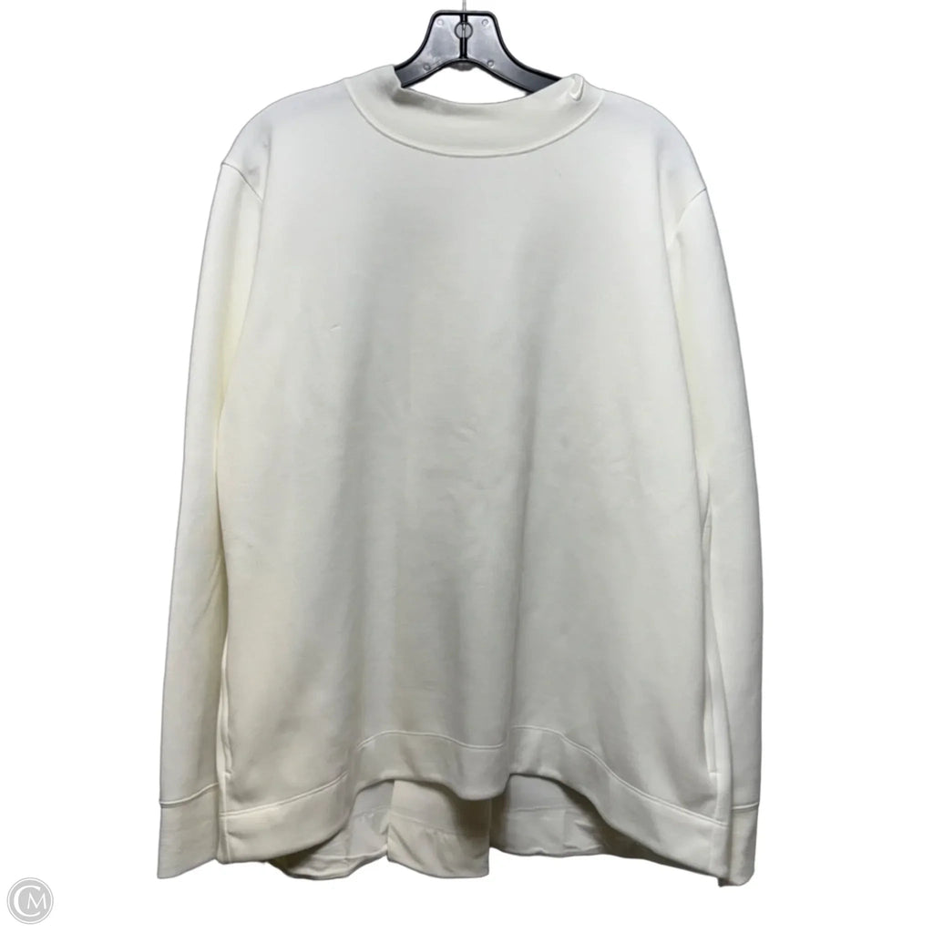 Athletic Top Long Sleeve Collar By Nike Apparel In White, Size: Xxl