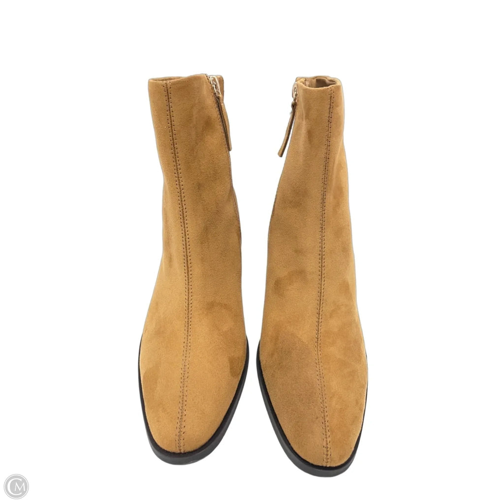 Boots Ankle Heels By Cato In Brown, Size: 9