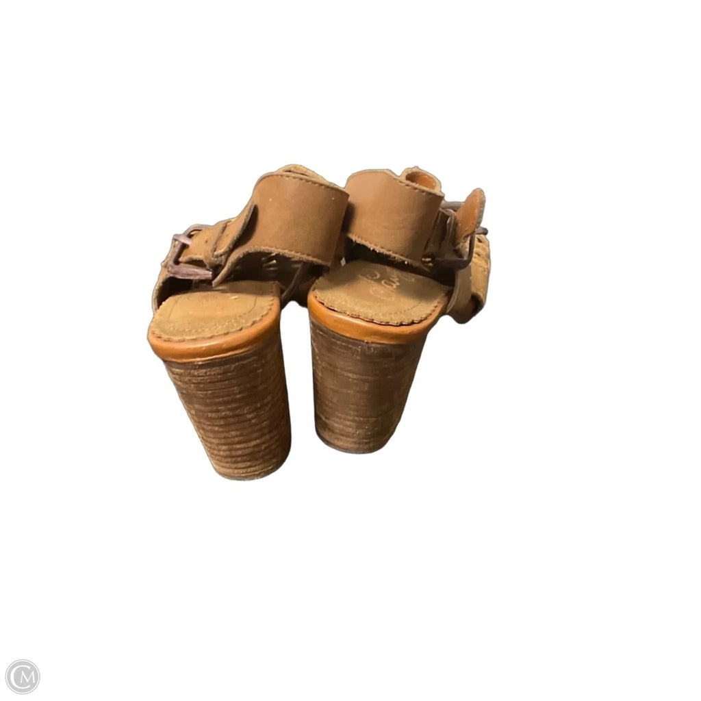 Sandals Heels Block By Naughty Monkey In Brown, Size: 6.5