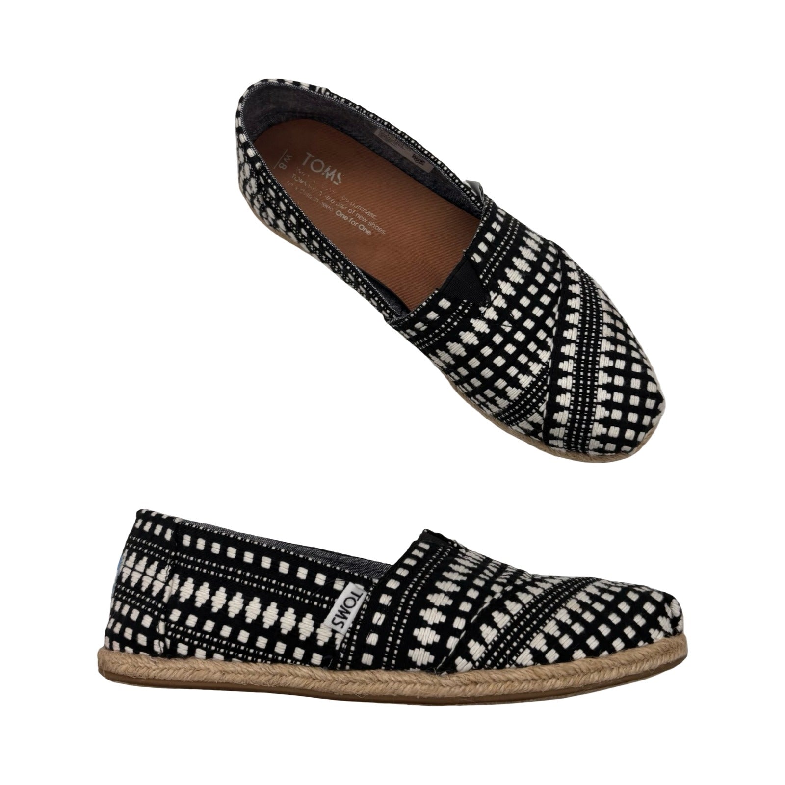Shoes Flats By Toms In Black, Size:8.5