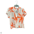 Top Short Sleeve By Liz Claiborne In Orange & White, Size: Sp
