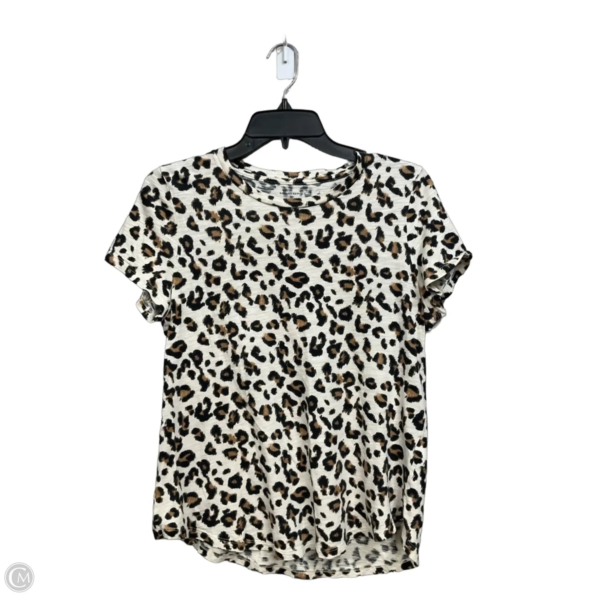 Top Short Sleeve Basic By Banana Republic In Animal Print, Size: S