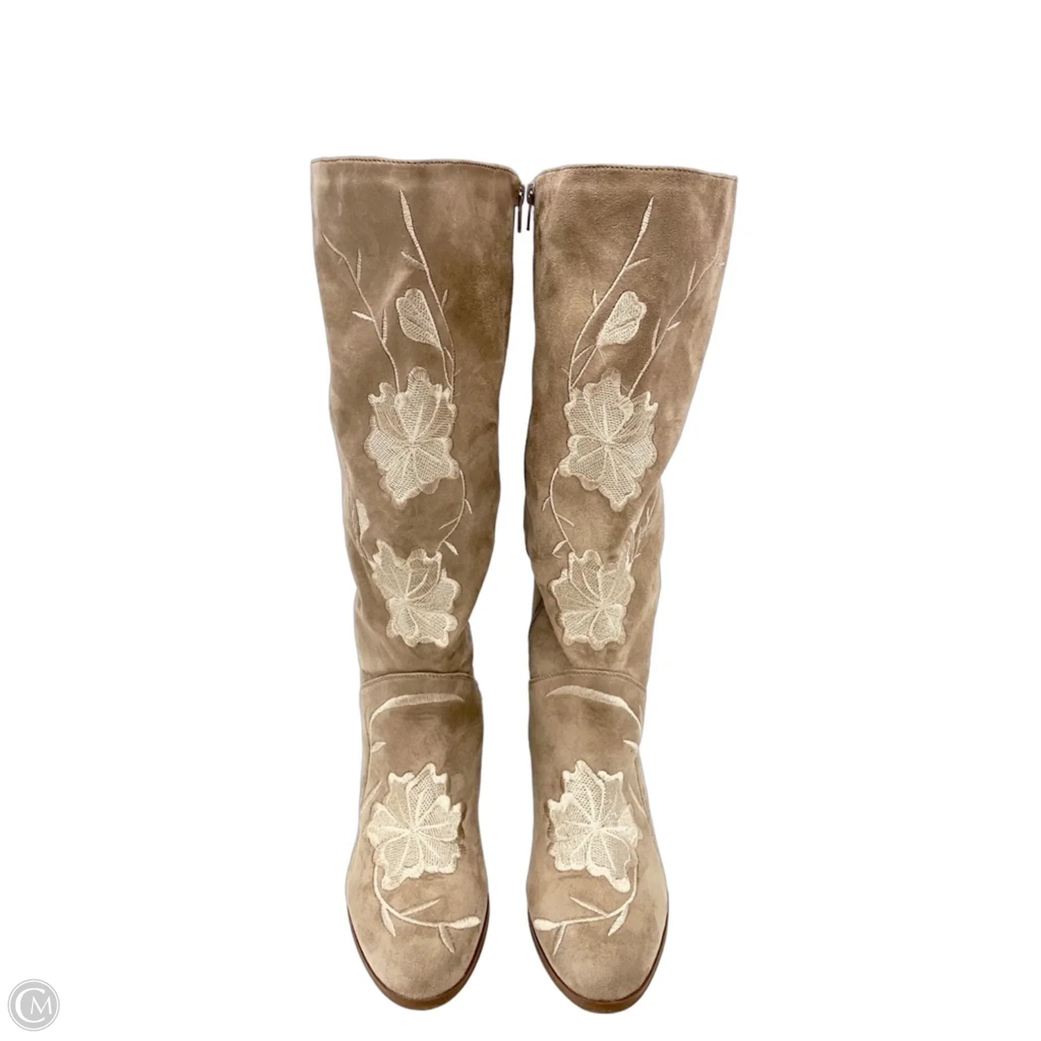 Boots Knee Heels By Comfortview In Tan, Size: 9.5